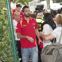 Juan Carlos Calderón en la celebración de la victoria del Eurobasket 2011