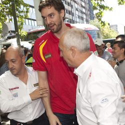 Pau Gasol en la celebración de la victoria del Eurobasket 2011