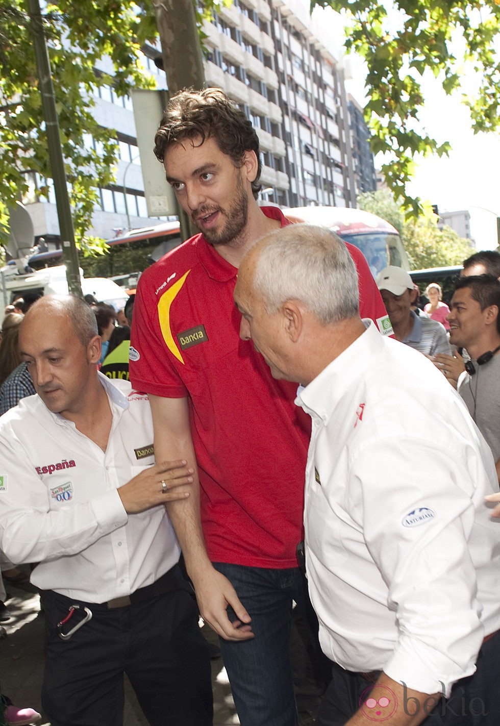 Pau Gasol en la celebración de la victoria del Eurobasket 2011