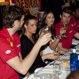 Helen Lindes, Rudy Fernández, Pau Gasol y Silvia López, en la celebración de la victoria del Eurobasket 2011