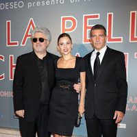 Antonio Banderas, Pedro Almodóvar y Elena Anaya en el estreno de "La piel que habito" en Roma