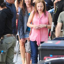 Carmen Machi e Ingrid Rubio rodando la película 'La estrella' en Barcelona