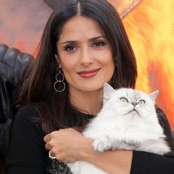 Salma Hayek en la presentación en Moscú de 'El gato con botas'