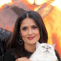 Salma Hayek en la presentación en Moscú de 'El gato con botas'