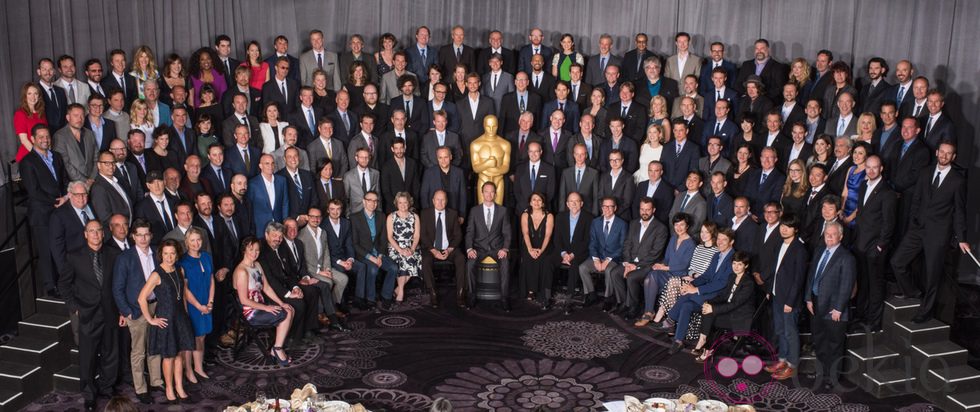 Foto de grupo en el almuerzo de los nominados a los Premios Oscar 2015