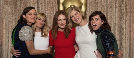 Marion Cotillard, Reese Witherspoon,  Julianne Moore, Rosamund Pike y Felicity Jones en el almuerzo de los nominados a los Oscar 2015