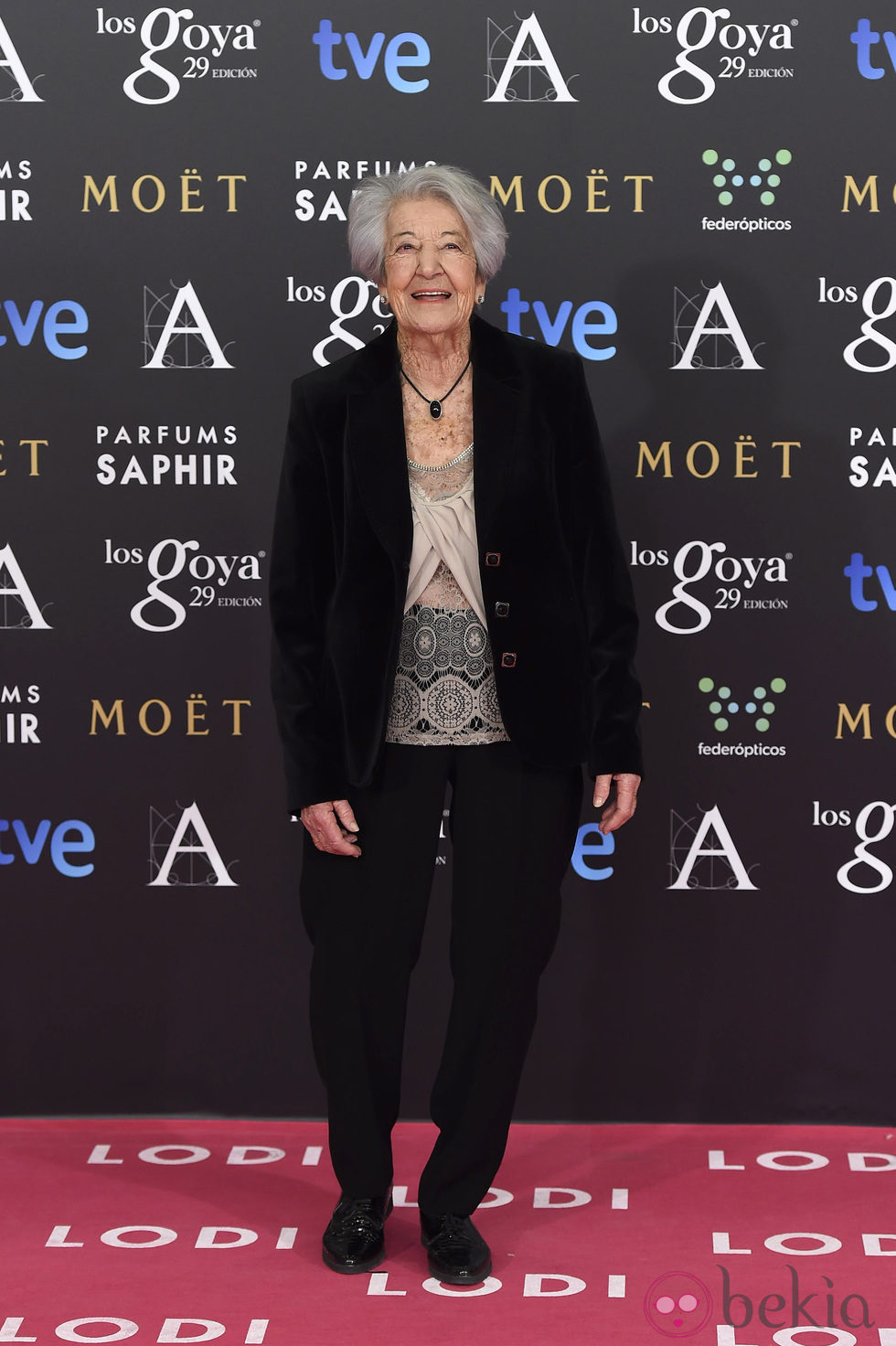 Asunción Balaguer en la alfombra roja de los premios Goya 2015