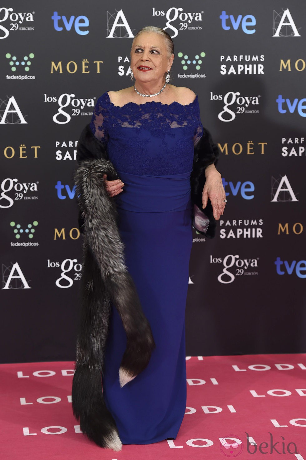 Terele Pávez en la alfombra roja de los premios Goya 2015