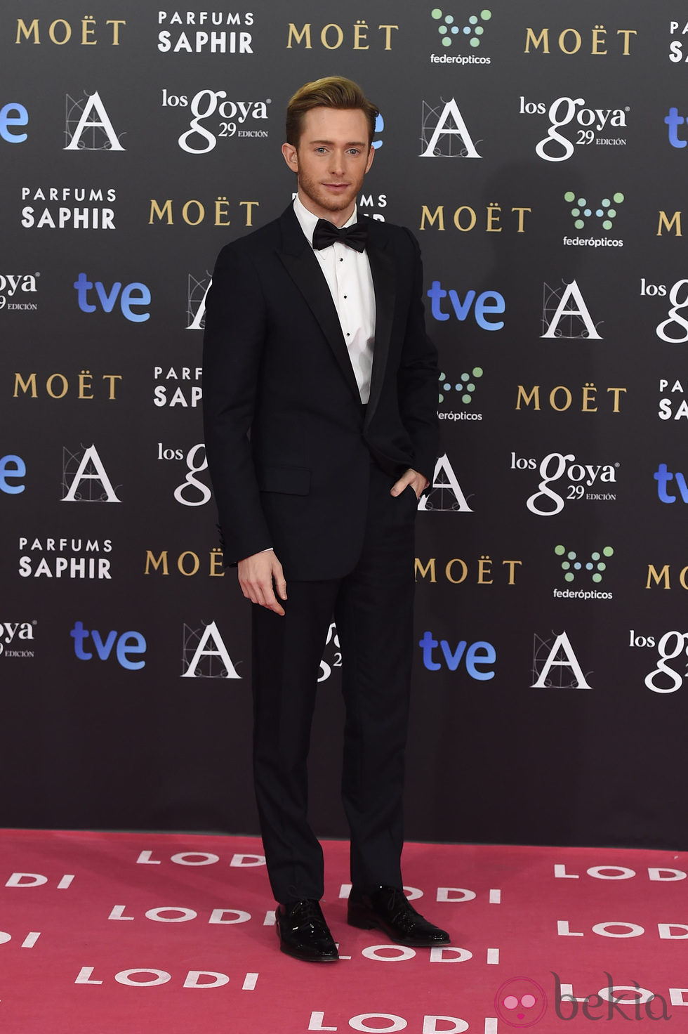 Pablo Rivero en la alfombra roja de los Goya 2015