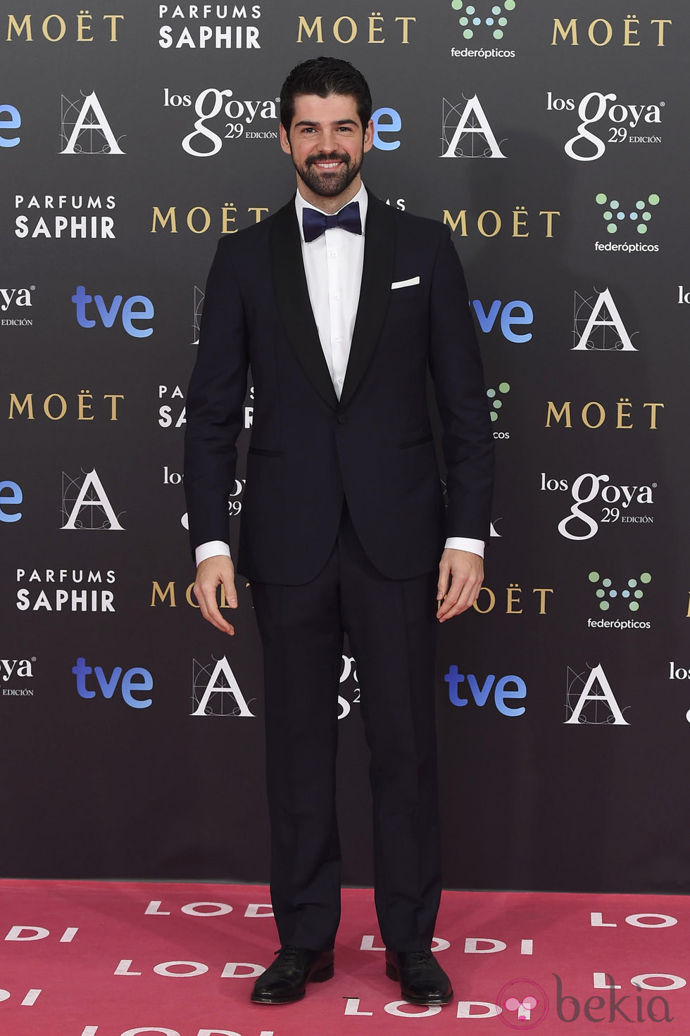 Miguel Ángel Múñoz en la alfombra roja de los Goya 2015