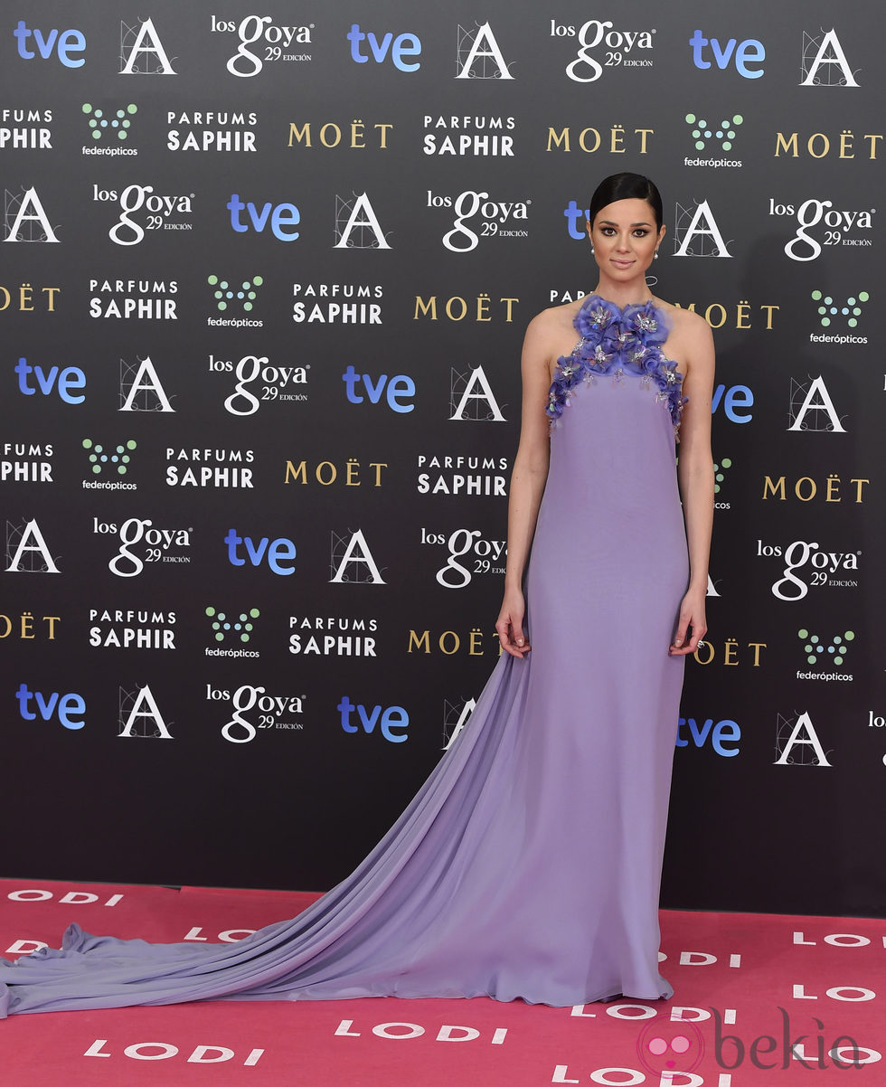 Dafne Fernández en la alfombra roja de los Goya 2015