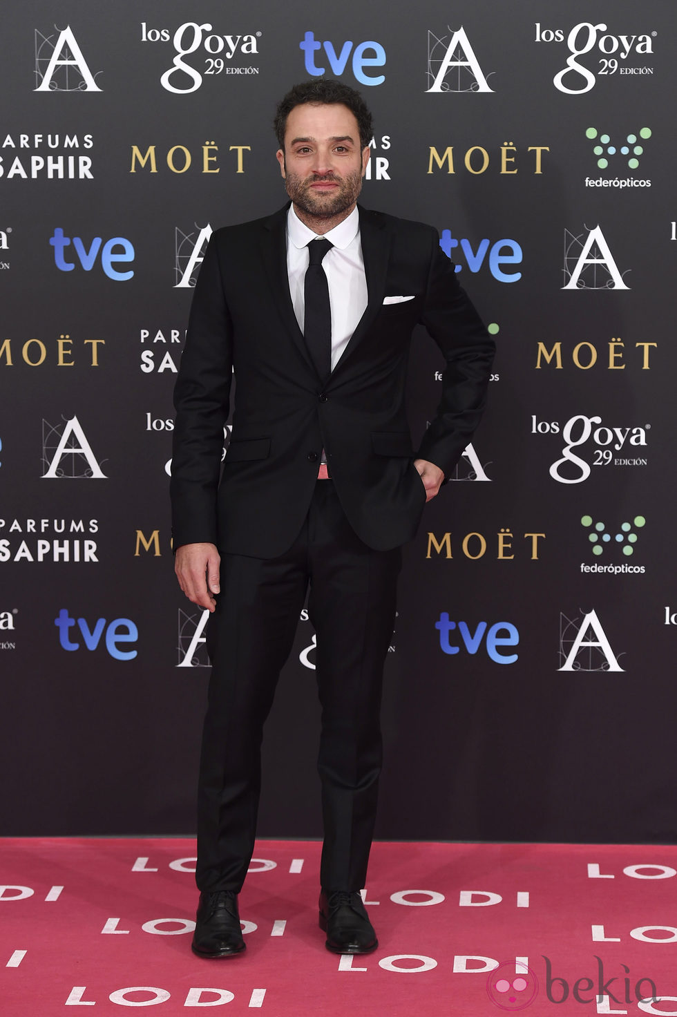 Daniel Guzmán en la alfombra roja de los Goya 2015