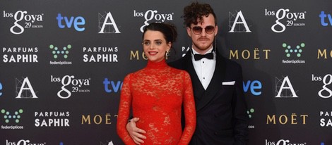 Macarena Gómez y Aldo Comas en la alfombra roja de los Goya 2015