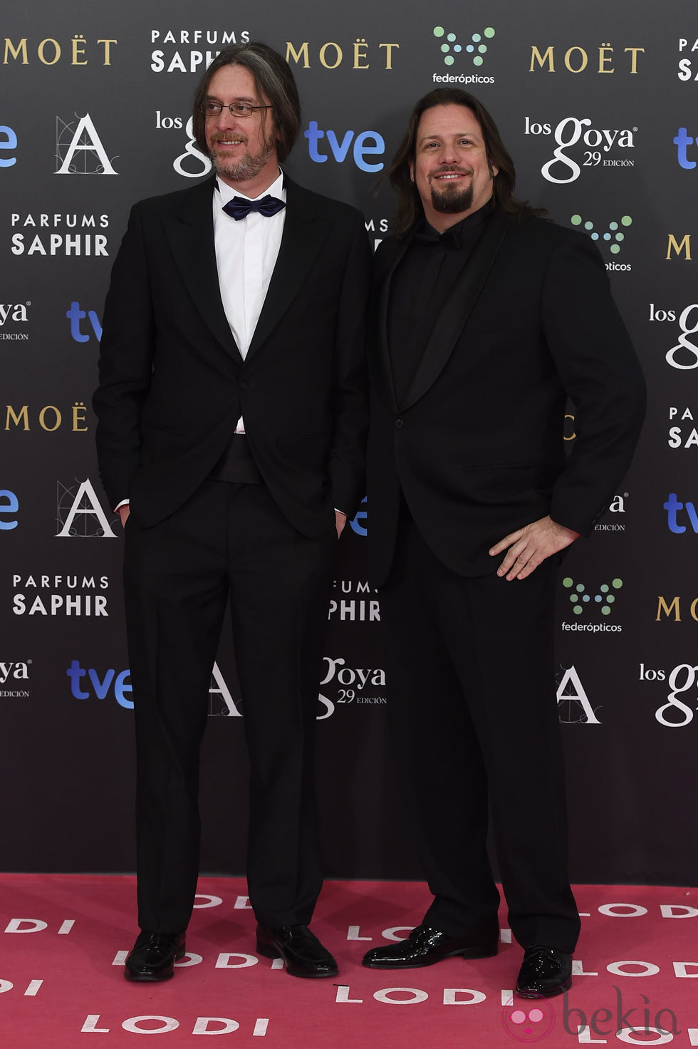 Esteban Roel y Juanfer Andrés en la alfombra roja de los Goya 2015