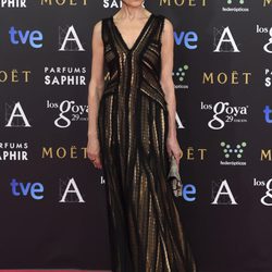 Carmen Elías en la alfombra rosa de los Goya 2015