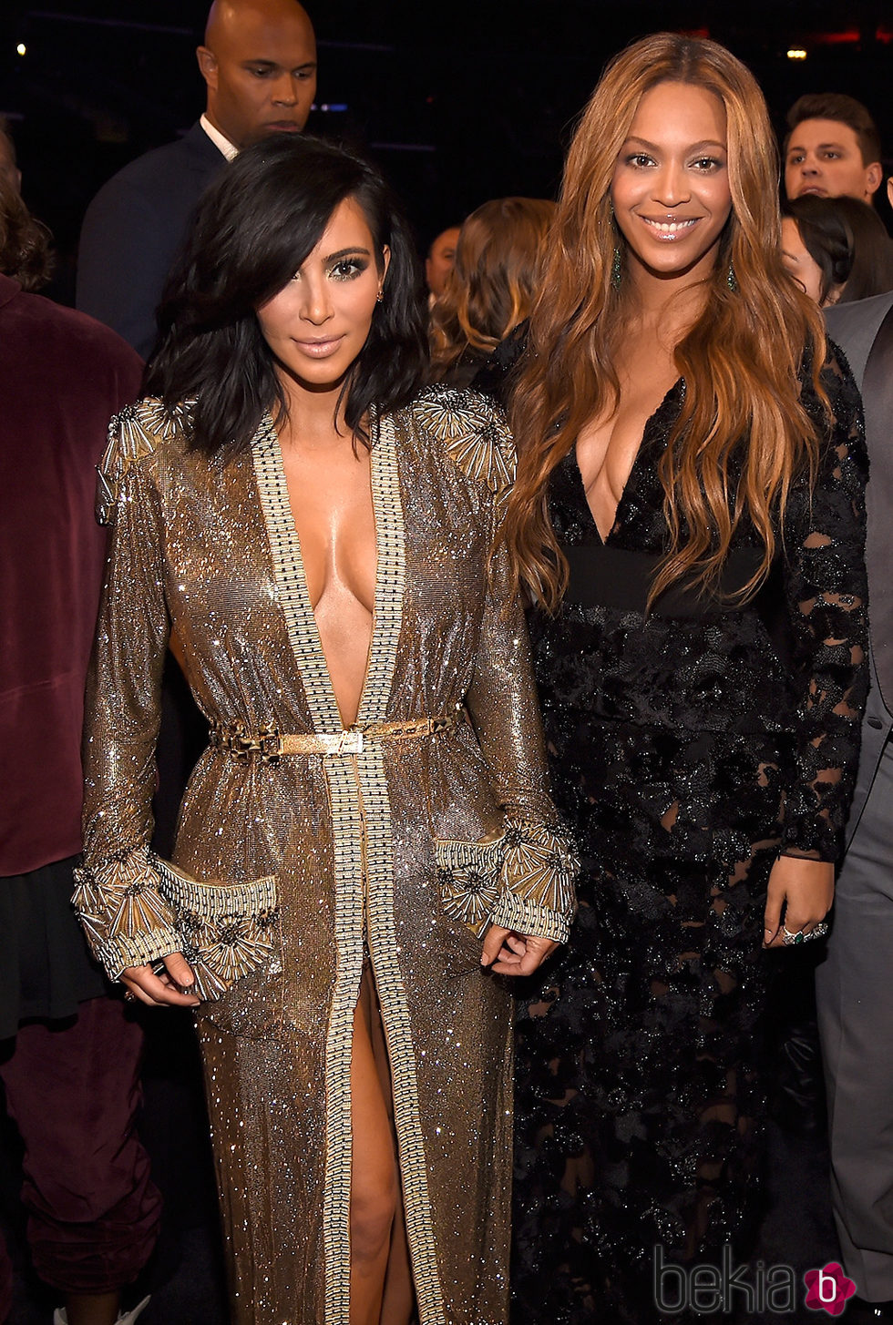 Kim Kardashian y Beyoncé en los premios Grammy 2015