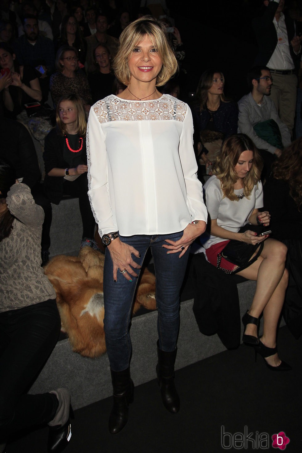 Arancha de Benito en el front row de Andrés Sardá en Madrid Fashion Week otoño/invierno 2015/2016