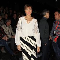 Juncal Rivero en el front row de Hannibal Laguna en Madrid Fashion Week otoño/invierno 2015/2016