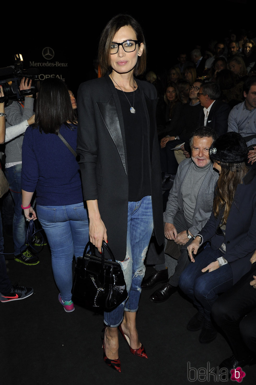 Nieves Álvarez en el front row de Roberto Torretta en Madrid Fashion Week otoño/invierno 2015/2016