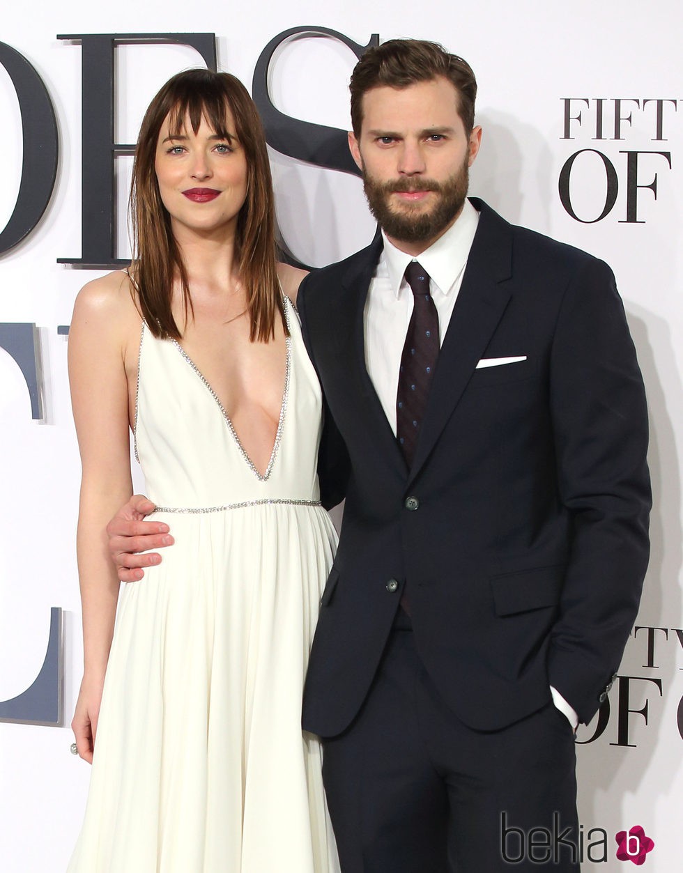 Jamie Dornan y Dakota Johnson en la premiére londinense de 'Cincuenta sombras de Grey'