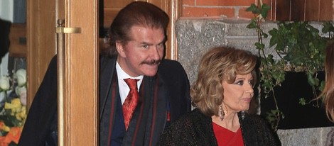 Bigote Arrocet y María Teresa Campos salen de un restaurante tras celebrar San Valentín