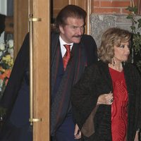 Bigote Arrocet y María Teresa Campos salen de un restaurante tras celebrar San Valentín