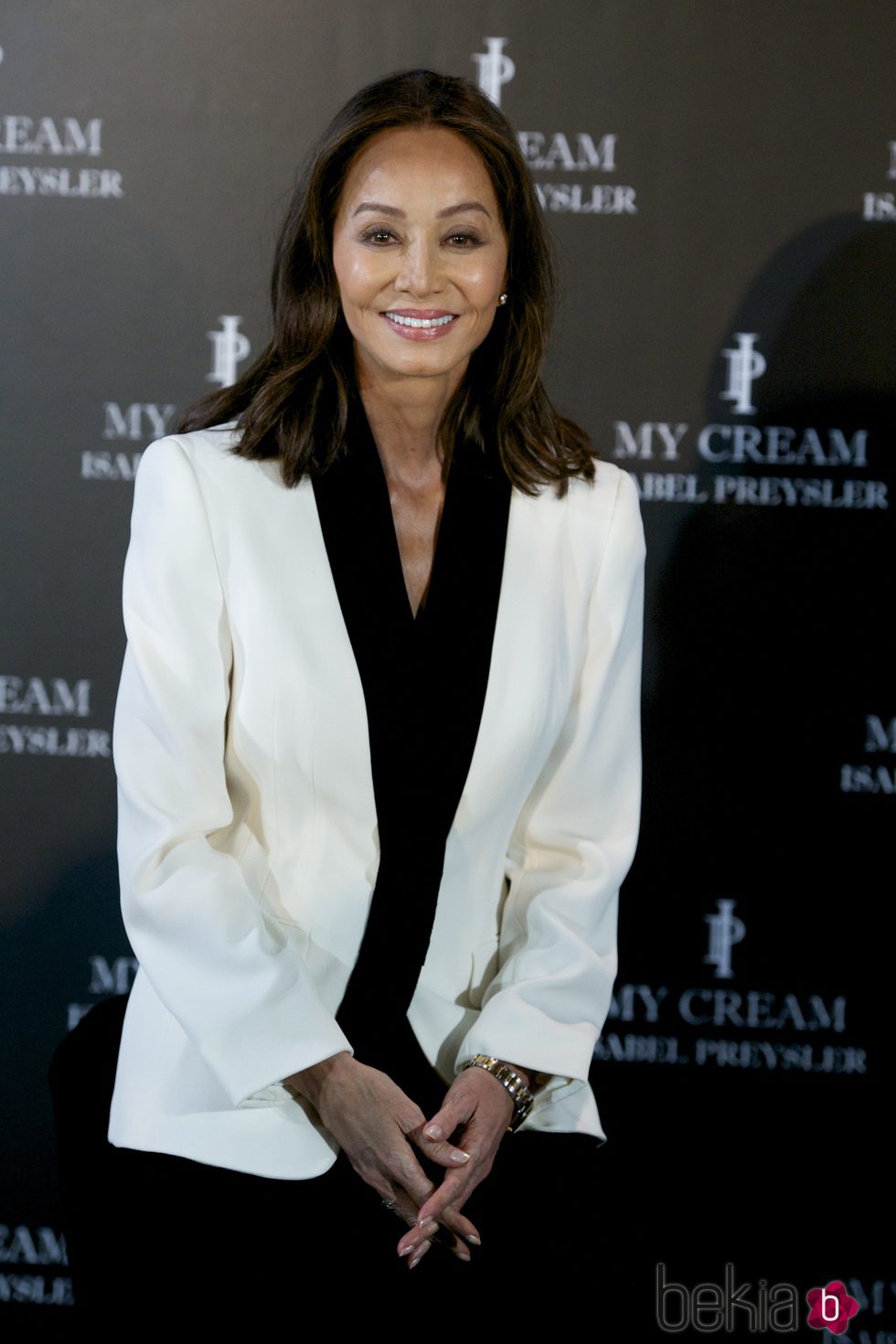 Isabel Preysler presentando su nueva línea de cosméticos 'My Cream'