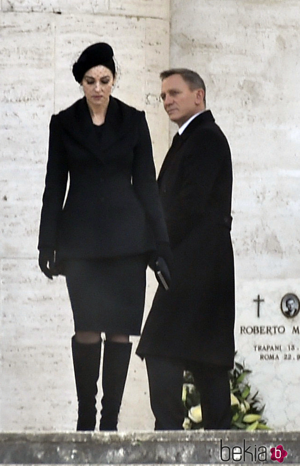 Monica Bellucci y Daniel Craig en el rodaje de 'SPECTRE'