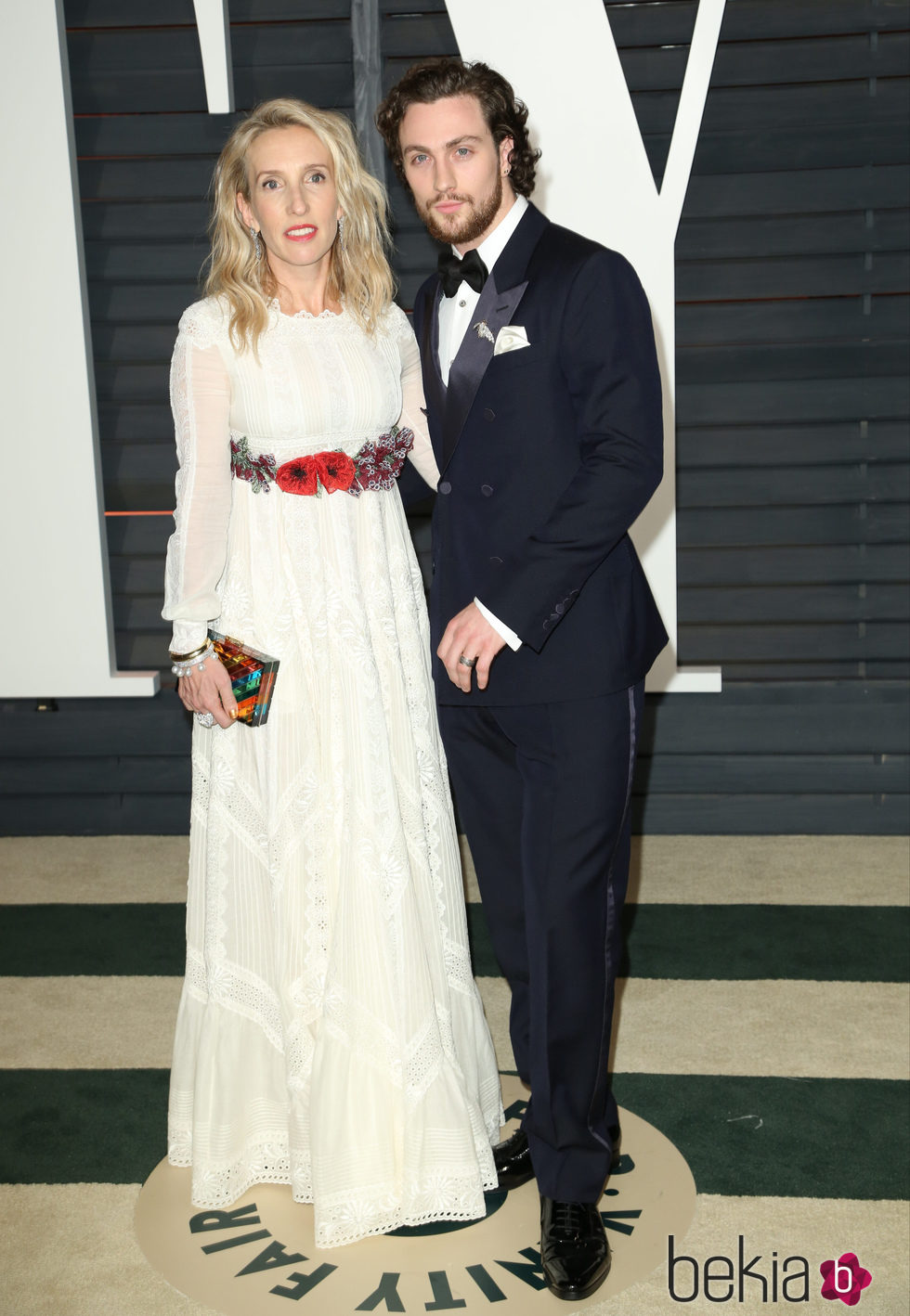 Sam Taylor-Johnson y Aaron Taylor-Johnson en la fiesta Vanity Fair tras los Oscar 2015