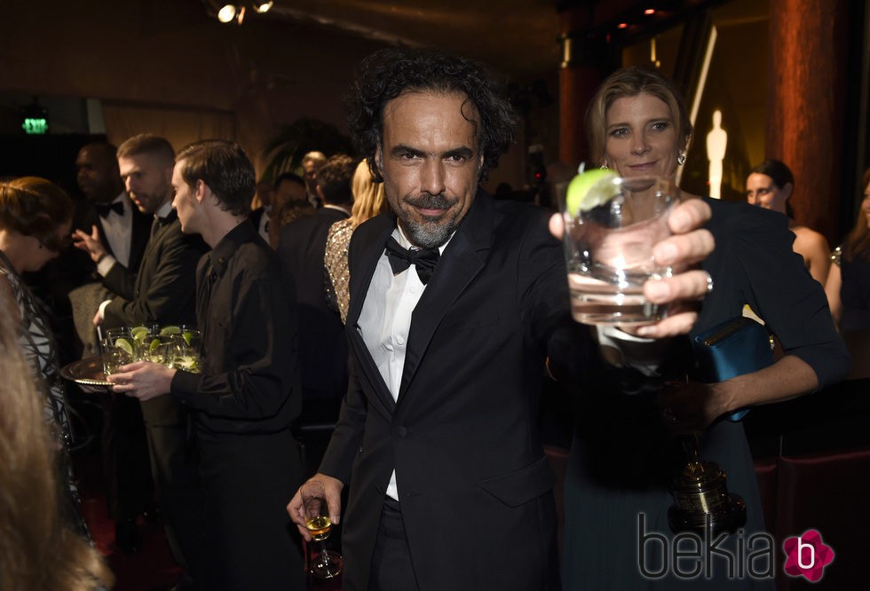 Alejandro González Iñárritu en la fiesta Governors Ball tras los Oscar 2015