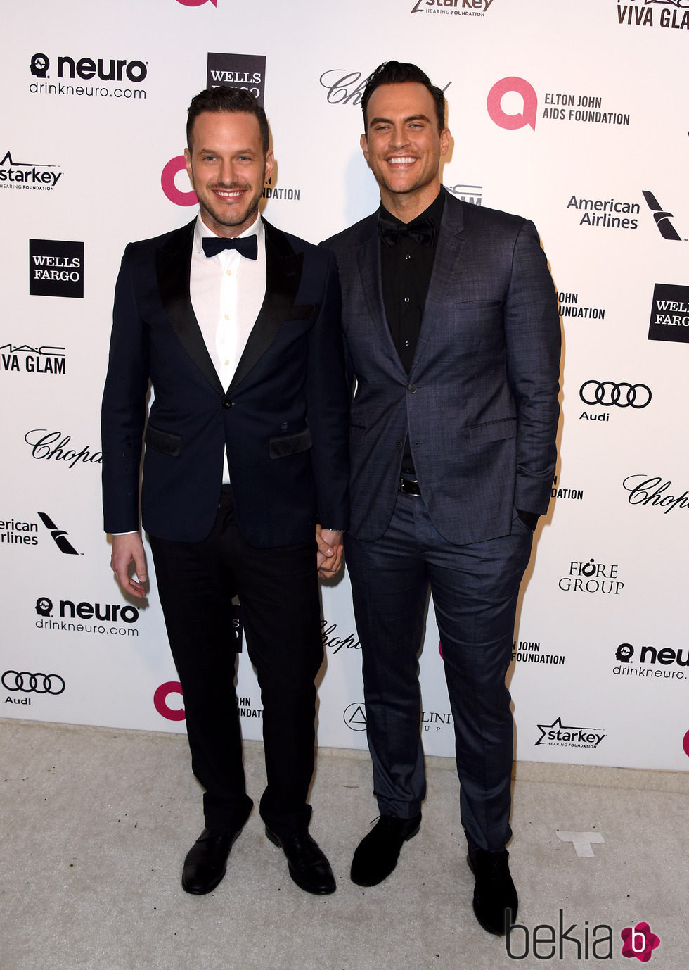 Cheyenne Jackson y Jason Landau en la fiesta de Elton John tras los Oscar 2015