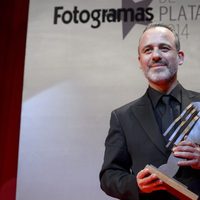 Javier Gutiérrez con su galardón en la entrega de los Fotogramas de Plata 2014