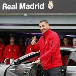 Karim Benzema en la presentación de un coche de alta gama