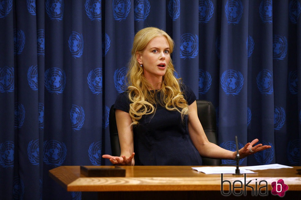 Nicole Kidman durante una conferencia contra la violencia de género de Naciones Unidas