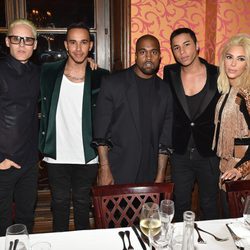 Jared Leto, Lewis Hamilton, Kanye West, Olivier Rousteing y Kim Kardashian en la Paris Fashion Week 