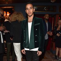 Lewis Hamilton en la fiesta posterior al desfile de Balmain en Paris Fashion Week otoño/invierno 2015