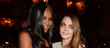 Naomi Campbell y Cara Delevingne en los British Fashion Awards 2014