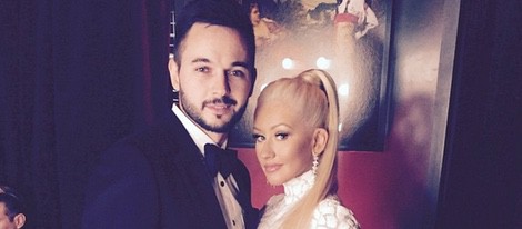 Matthew Rutler y Christina Aguilera en la fiesta Vanity Fair tras los Oscar 2015