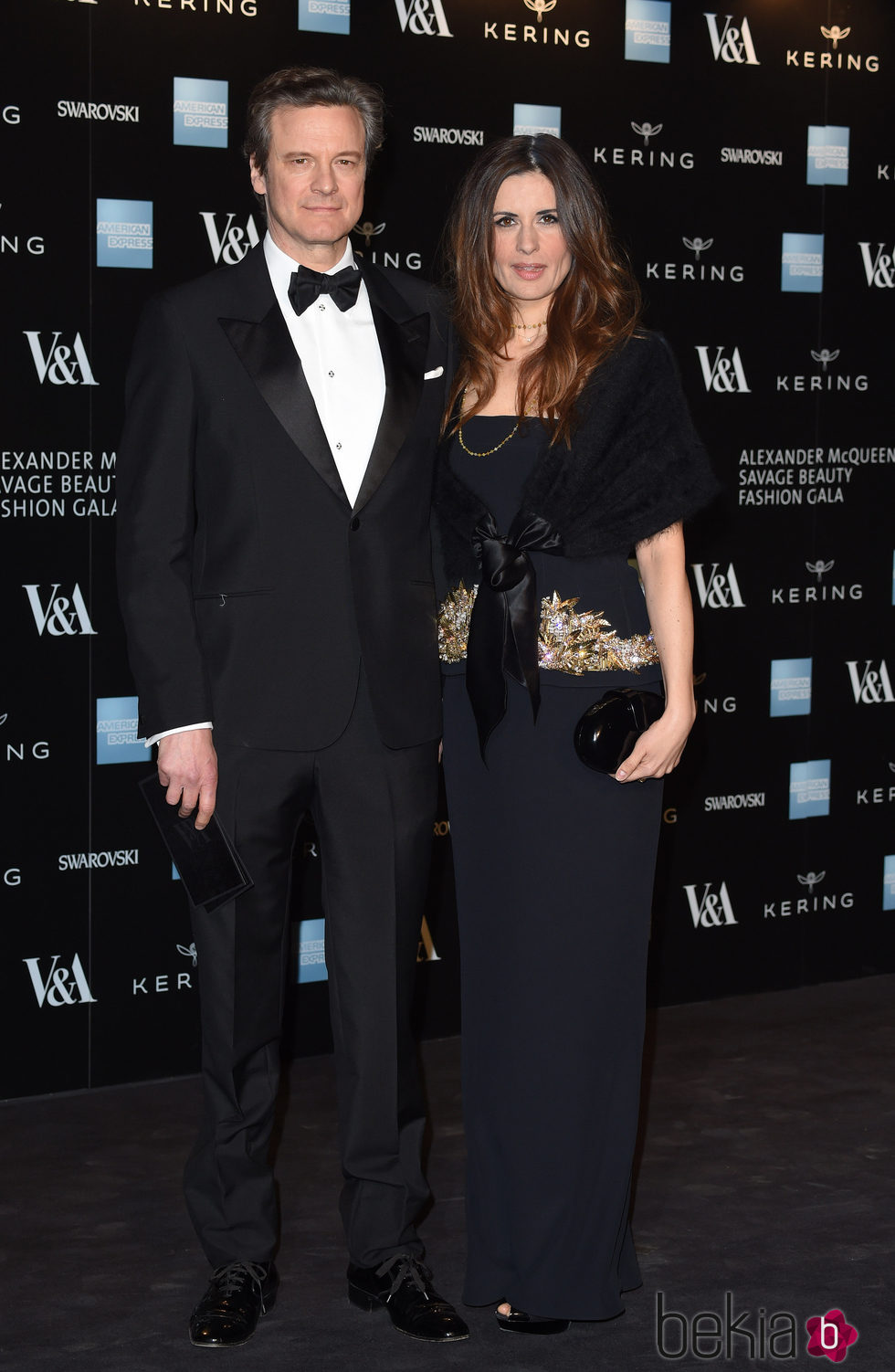 Colin Firth y Livia Firth en la inauguración de la exposición de Alexander McQueen en Londres