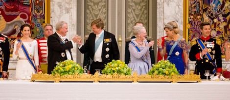 Los Reyes de Holanda en una cena de gala con la Familia Real Danesa en Copenhague