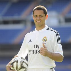 Javier Hernández 'Chicharito' en su presentación como jugador del Real Madrid