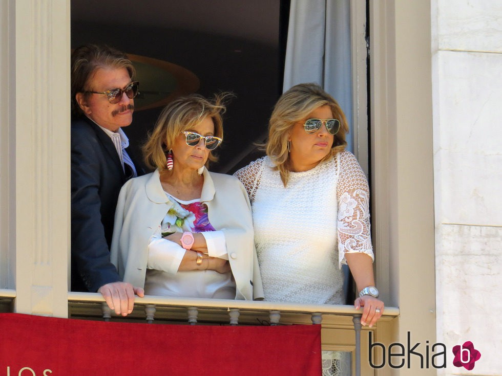 María Teresa Campos, Terelu Campos y Bigote Arrocet en la Semana Santa de Málaga 2015