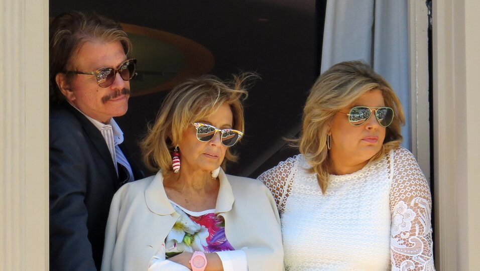 María Teresa Campos, Terelu Campos y Bigote Arrocet en la Semana Santa de Málaga 2015