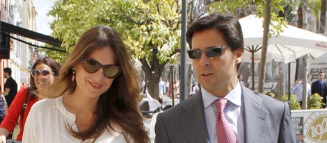 Fran Rivera y Lourdes Montes en el Domingo de Ramos de la Semana Santa de Sevilla 2015