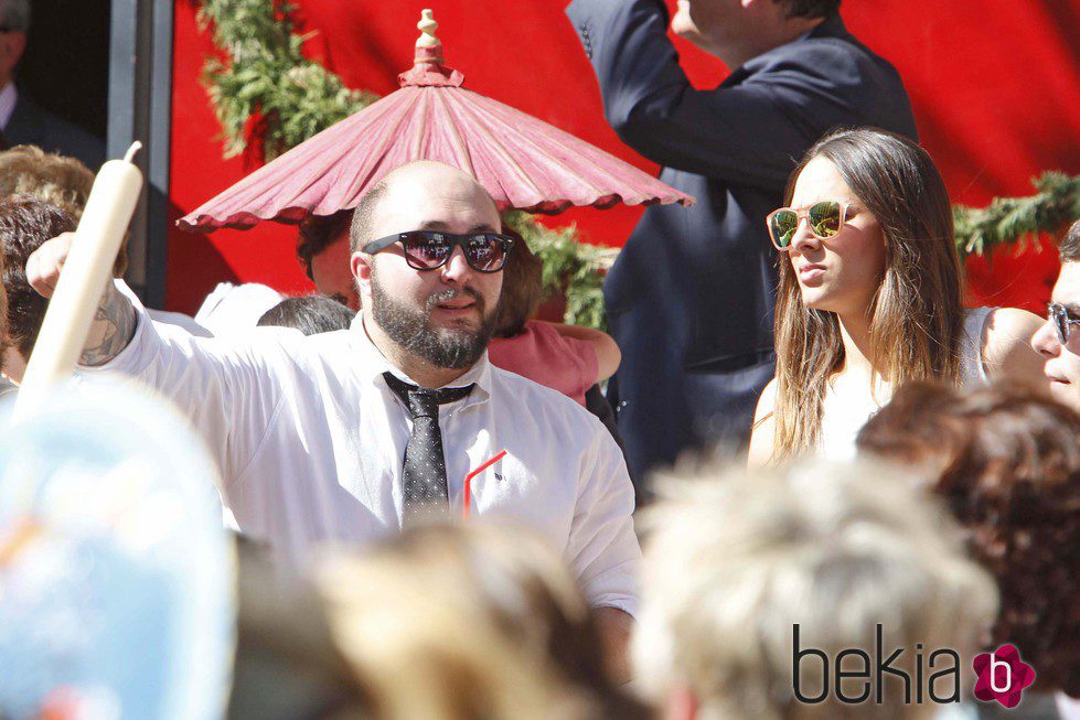 Kiko Rivera e Irene Rosales en la procesión de Domingo de Ramos en Sevilla