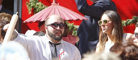 Kiko Rivera e Irene Rosales en la procesión de Domingo de Ramos en Sevilla