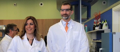 El Rey Felipe y Susana Díaz en la inauguración de las nuevas instalaciones de una empresa en Sevilla