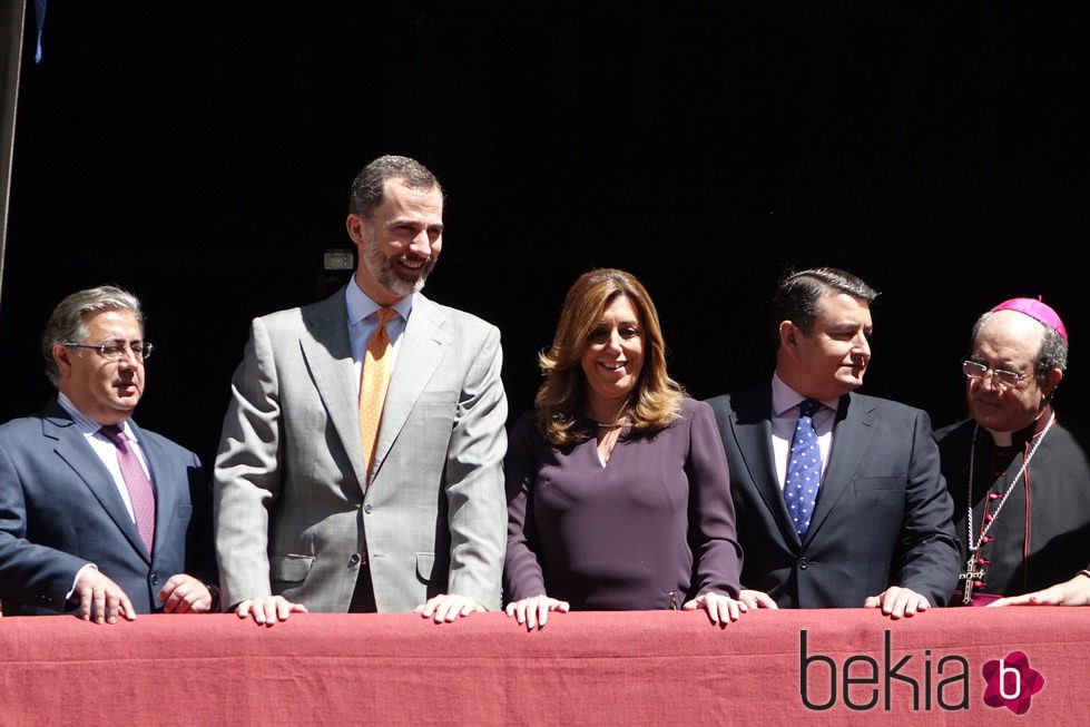 El Rey Felipe con Susana Díaz en la Semana Santa de Sevilla 2015