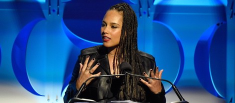 Alicia Keys durante el discurso de presentación de la plataforma Tidal