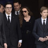 Miriam Ungría y sus hijos en el funeral de Kardam de Bulgaria